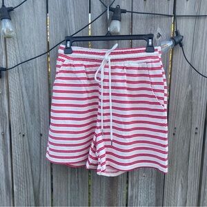 Polagram Coastal Women's Red and White Striped Athletic Shorts S